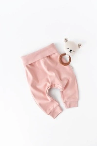 Pantaloni Bebe Unisex din bumbac organic Roz pudra BabyCosy (Marime: 6-9 luni)