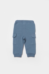 Pantaloni cu buzunare laterale, Two thread, 100%bumbac organic - Indigo, BabyCosy (Marime: 9-12 luni) - Img 3