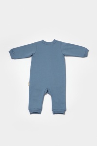 Salopeta cu fermoar, Two thread, BabyCosy, 100% bumbac organic, Indigo (Marime: 12-18 Luni) - Img 2