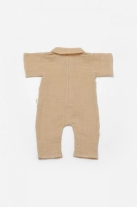 Salopeta cu maneca scurta si nasturei Sheep, 100% bumbac - Apricot, BabyCosy (Marime: 3-6 Luni) - Img 3