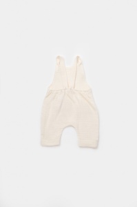 Salopeta de vara cu pantaloni lungi din muselina, BabyCosy, 100%bumbac, ecru (Marime: 18-24 Luni) - Img 2
