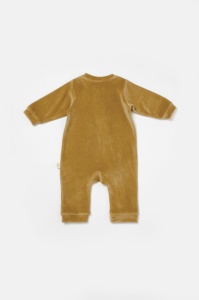 Salopeta Elefant cu maneca lunga din 80%bumbac organic si 20% poliester - Mustar, BabyCosy (Marime: 12-18 Luni) - Img 3