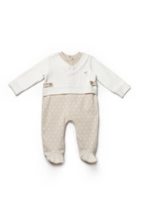 Salopeta eleganta TeddyBear, BabyCosy, 100% bumbac organic (Marime: 3-6 Luni) - Img 3