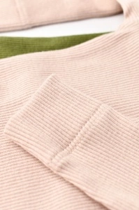 Set 2 body-uri cu maneca lunga bebe unisex din bumbac organic si modal - Verde/Blush, BabyCosy (Marime: 3-6 Luni) - Img 3