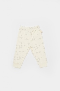 Set 2 pantalonasi Printed, BabyCosy, 50% modal+50% bumbac, Ecru/Lavanda (Marime: 12-18 Luni) - Img 2