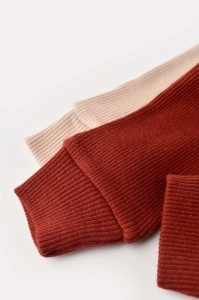 Set 2 pantaloni bebe unisex din bumbac organic si modal - Caramiziu/Somon, BabyCosy (Marime: 6-9 luni) - Img 2
