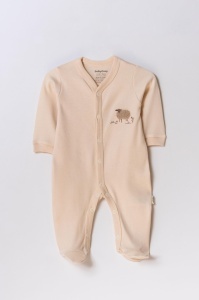 Set 2 salopete lungi, Lamb, BabyCosy, 100% bumbac organic (Marime: 3-6 Luni) - Img 2