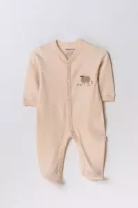 Set 2 salopete lungi, Lamb, BabyCosy, 100% bumbac organic (Marime: 3-6 Luni) - Img 2