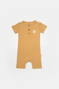 Set 2 salopete scurte Bamboo, galben, BabyCosy, 50%bumbac+50% bambus (Marime: 3-6 Luni) - Img 2