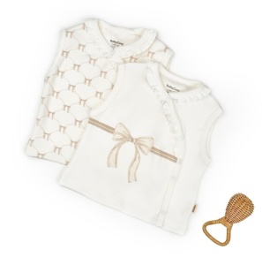 Set 2 vestute pentru bebelusi, stone, BabyCosy Organic Wear (Marime: 18-24 Luni)