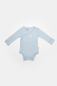 Set 4 piese:body, pantaloni, baveta si caciulita Bamboo, bleu, BabyCosy, 50% bumbac+50%bambus (Marime: 3-6 Luni) - Img 3