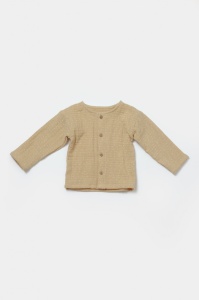 Set bluza si salopeta, Winter muselin, 100% bumbac - Stone, BabyCosy (Marime: 9-12 luni) - Img 3