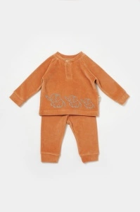 Set bluzita si pantaloni Elefant, 80%bumbac organic si 20% poliester - Caramiziu, BabyCosy (Marime: 12-18 Luni) - Img 2
