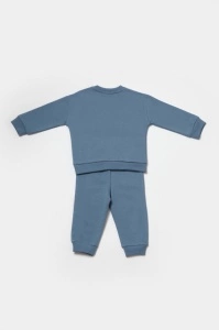 Set hanorac si pantaloni, Two thread, 100%bumbac organic - Indigo, BabyCosy (Marime: 12-18 Luni) - Img 3