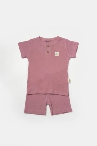 Set tricou cu pantaloni Bamboo, roz, BabyCosy, 50%bumbac+50% bambus (Marime: 6-9 luni) - Img 2