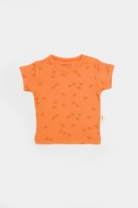 Set tricou cu pantaloni Printed, portocaliu, BabyCosy, 50%bumbac+50% modal (Marime: 3-6 Luni) - Img 3