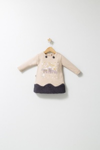 Rochita cu volan pentru fetite Fun Penguin, Tongs baby (Marime: 18-24 Luni, Culoare: Crem) - Img 2