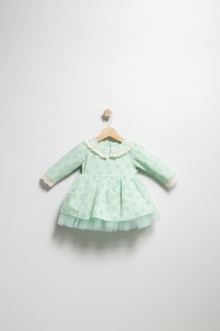 Rochita eleganta pentru fetite Elbise, Tongs baby, cu tulle si volane (Culoare: Roz, Marime: 24-36 luni) - Img 2