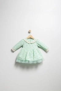 Rochita eleganta pentru fetite Elbise, Tongs baby, cu tulle si volane (Culoare: Roz, Marime: 24-36 luni) - Img 2