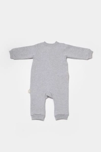 Salopeta cu fermoar, Two thread, BabyCosy, 100% bumbac organic, Gri (Marime: 6-9 luni) - Img 3