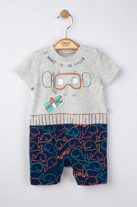 Salopeta de vara pentru bebelusi Swim, Tongs baby (Culoare: Alb, Marime: 6-9 luni) - Img 3