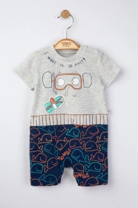 Salopeta de vara pentru bebelusi Swim, Tongs baby (Culoare: Alb, Marime: 6-9 luni) - Img 3