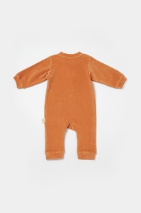 Salopeta Elefant cu maneca lunga din 80%bumbac organic si 20% poliester - Caramiziu, BabyCosy (Marime: 12-18 Luni) - Img 3