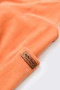 Salopeta Velvet cu bretele din 80%bumbac organic si 20% poliester - Portocaliu, BabyCosy (Marime: 3-6 Luni) - Img 3