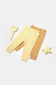 Set 2 pantaloni Bamboo, galben, BabyCosy, 50%bumbac+50% bambus (Marime: 3-6 Luni)