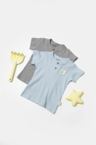 Set 2 tricouri Bamboo, blue, BabyCosy, 50% bumbac+50%bambus (Marime: 18-24 Luni)