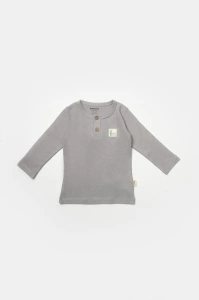 Set 3 piese:bluza, pantaloni si caciulita Bamboo, gri, BabyCosy, 50% bumbac+50%bambus (Marime: 18-24 Luni) - Img 2