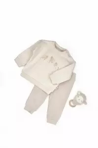 Set bluzita cu imprimeu si pantalon, Lamb, BabyCosy, 100%bumbac organic (Marime: 6-9 luni)