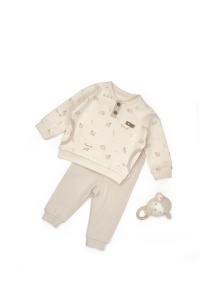 Set bluzita cu pantalon, Lamb, BabyCosy, 100%bumbac organic (Marime: 6-9 luni)