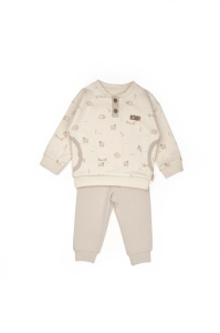 Set bluzita cu pantalon, Lamb, BabyCosy, 100%bumbac organic (Marime: 9-12 luni) - Img 2