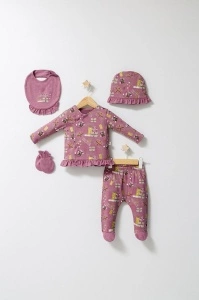 Set de 5 piese pentru nou nascut Fun Penguin, Tongs baby (Culoare: Gri) - Img 2