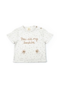 Set tricou cu pantaloni scurti TeddyBear, 100% bumbac organic, BabyCosy (Marime: 18-24 Luni) - Img 3