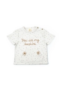 Set tricou cu pantaloni scurti TeddyBear, 100% bumbac organic, BabyCosy (Marime: 18-24 Luni) - Img 3