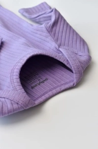 Body Bebe Unisex cu maneca lunga din 95% bumbac organic cu 5% elastan - Mov, BabyCosy (Marime: 3-6 Luni) - Img 2
