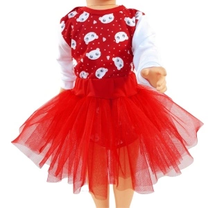 Compleu, fustita tip balerina + body cu maneca lunga si capse pe umar
