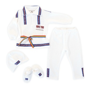 Costum national din 4 piese (Bumbac 100%, semisubtire)