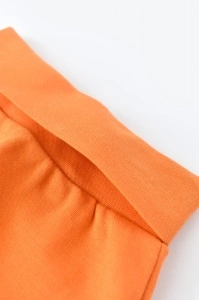 Pantaloni Bebe Unisex din bumbac organic Portocaliu BabyCosy (Marime: 3-6 Luni) - Img 3