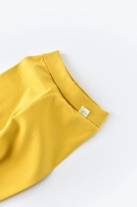 Pantaloni cu Botosei - Bumbac organic Galben pal BabyCosy (Marime: 6-9 luni) - Img 3