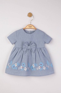 Rochita eleganta cu broderie pentru fetite, Tongs baby (Culoare: Albastru, Marime: 24-36 luni) - Img 3