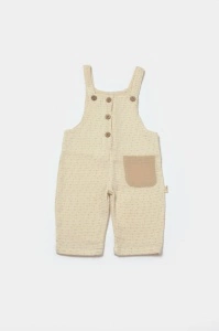 Salopeta cu bretele si buzunar, 100% bumbac - Stone, BabyCosy (Marime: 9-12 luni) - Img 2