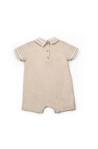 Salopeta cu guler TeddyBear, BabyCosy, 100% bumbac organic (Marime: 12-18 Luni) - Img 3