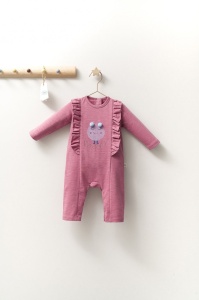 Salopeta cu volanase pentru bebelusi Monster, Tongs baby (Culoare: Gri, Marime: 6-9 luni) - Img 2
