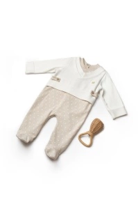 Salopeta eleganta TeddyBear, BabyCosy, 100% bumbac organic (Marime: 6-9 luni)