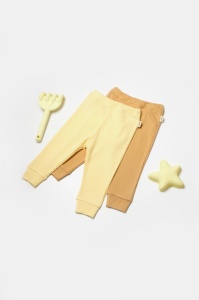 Set 2 pantaloni Bamboo, galben, BabyCosy, 50%bumbac+50% bambus (Marime: 9-12 luni)