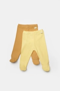 Set 2 pantaloni cu botosei Bamboo, galben, BabyCosy, 50%bumbac+50% bambus (Marime: 6-9 luni) - Img 2