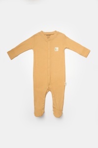 Set 2 salopete lungi Bamboo, galben, BabyCosy, 50%bumbac+50% bambus (Marime: 6-9 luni) - Img 3